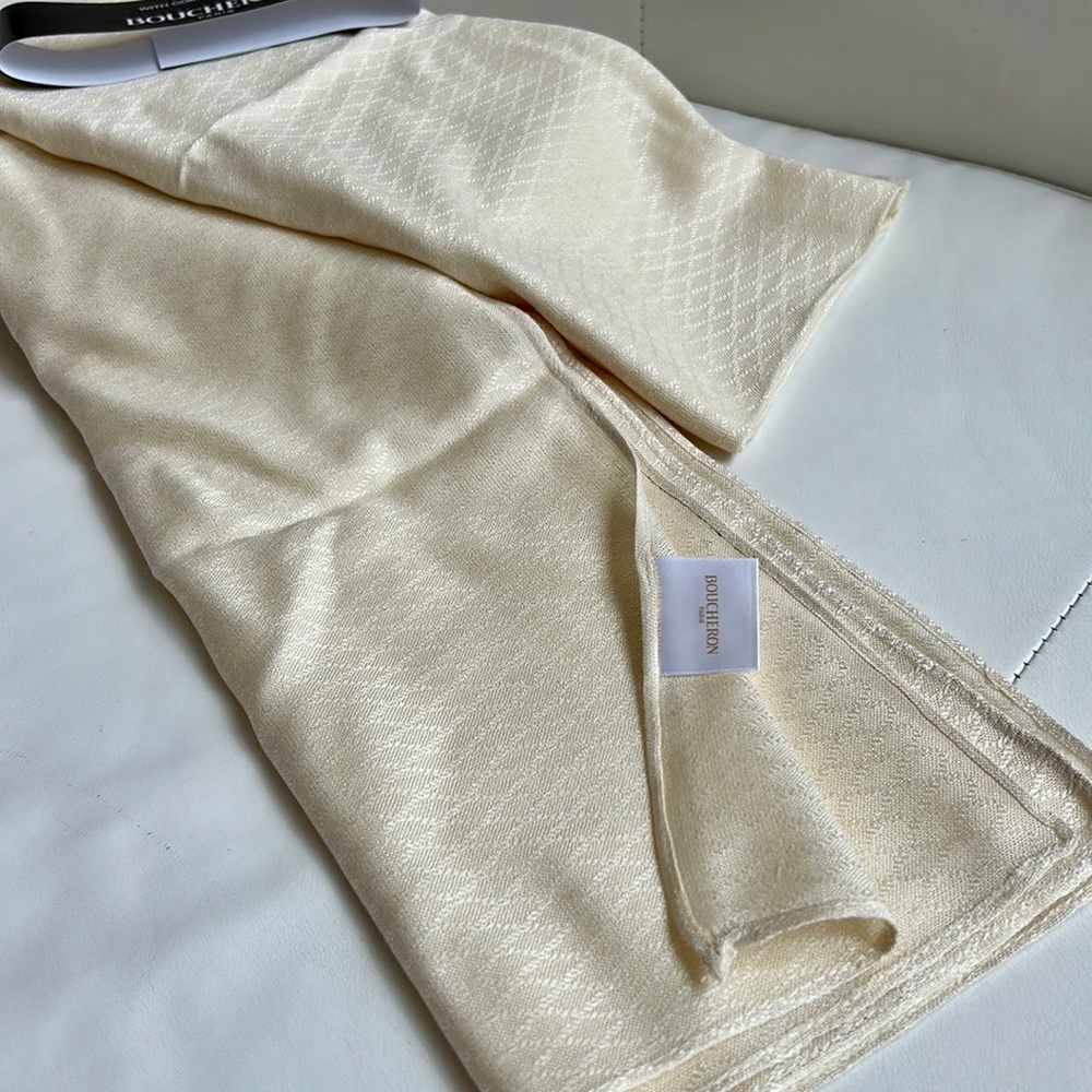 Boucheron Cream/ Beige Large Scarf/Wrap